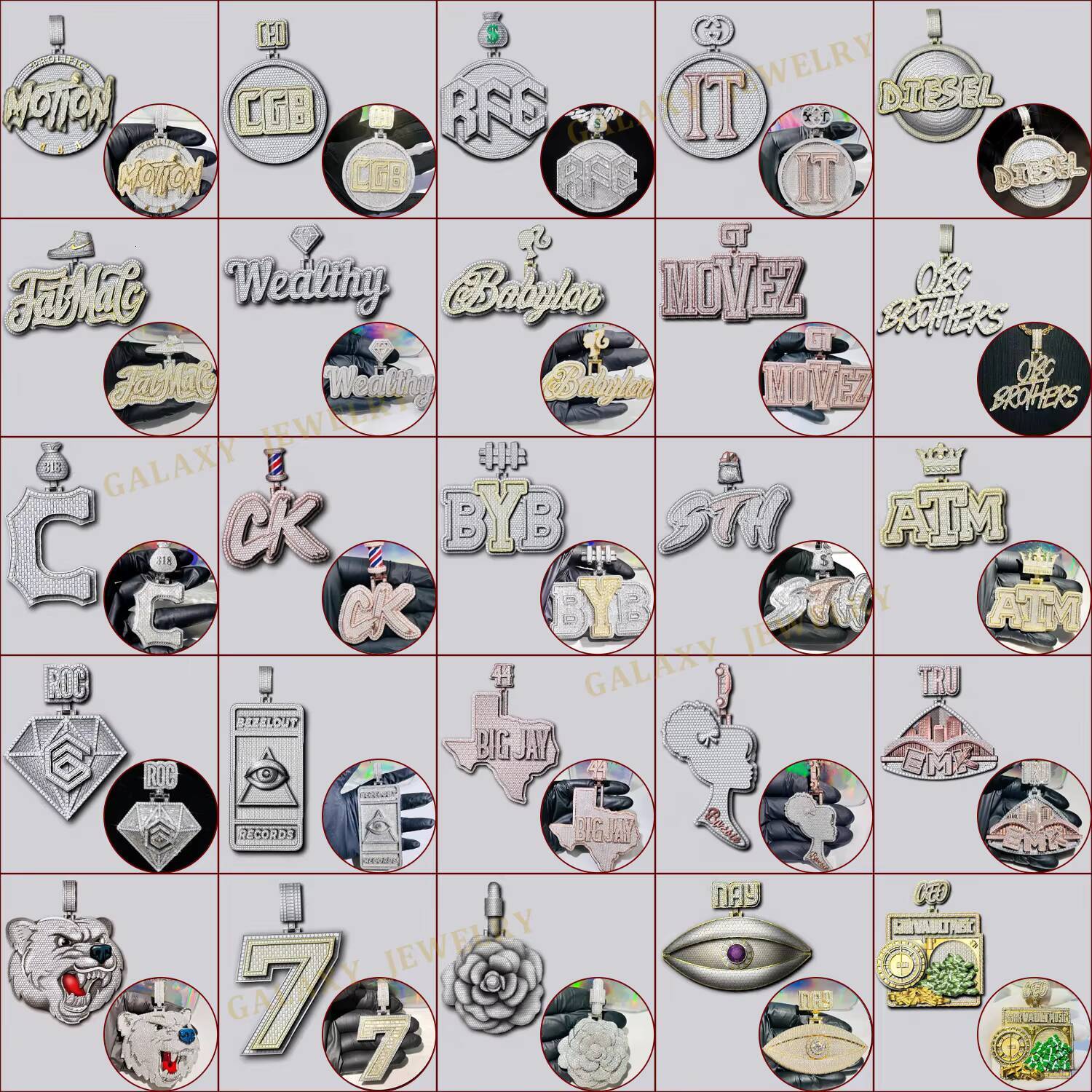 Gold Plated Hip Hop Picture Pendant Necklace Custom Jewelry Charm Fashion Personalized Frame Iced Out Moissanite Photo Pendants