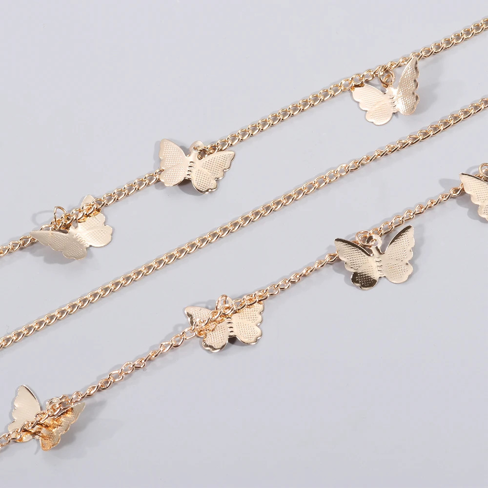 Punk Street Butterfly Belt Waist Chain Male Women Pants Chain Multi Layer HipHop Hook Trousers Keychain Jewelry Bijoux Gift 250811