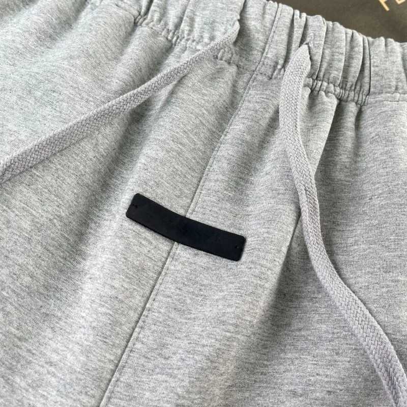 FW24 Trendy Brand Double Line Mens Terry Shorts Classic Design Arch Print Letter Shorts High Street Couple Loose Casual Shorts Y250814