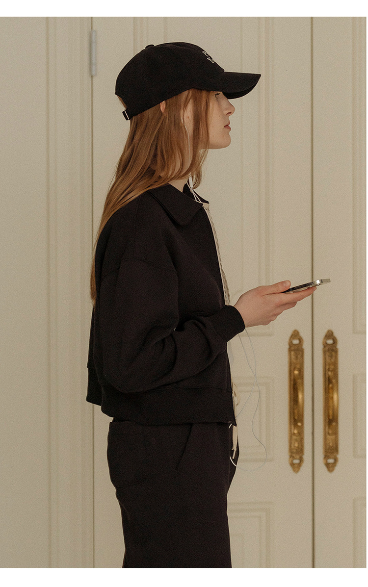 Cardigan Sweatshirt Fleece-Lined Women's Autumn Winter Fashion Casual Turn-Down Collar Top Sweatpants Sports Two-Piece Set