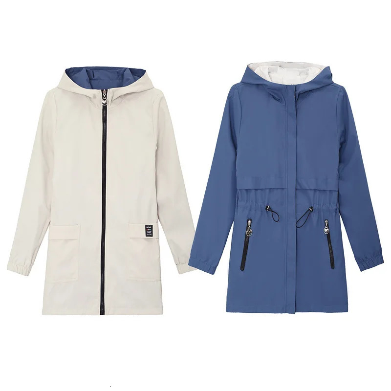 Spring Autumn Jacket Womens Loose Coat 2025 Doublesided Wear Trench Midlength Windbreaker 5XL Top 250805