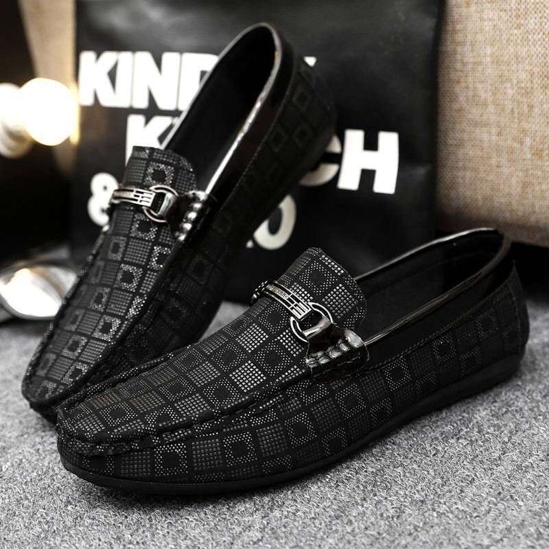 Men's thick soles non-slip new fashion loafer outdoor comfortable casual driving British single lazy slip-on dress shoes