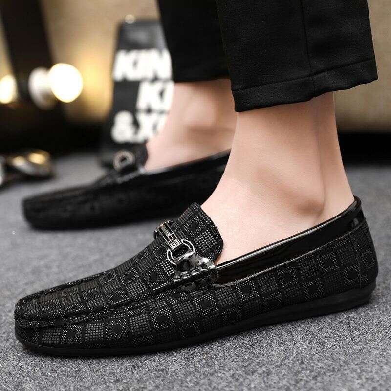 Beanie English leather casual driving shoes men's loafers