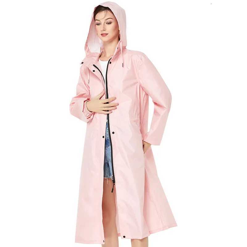Ladies Long Raincoats Rain Waterproof Packable Hooded Windbreaker Lightweight Adjustable Waist Outdoor Protection Storm Y250814