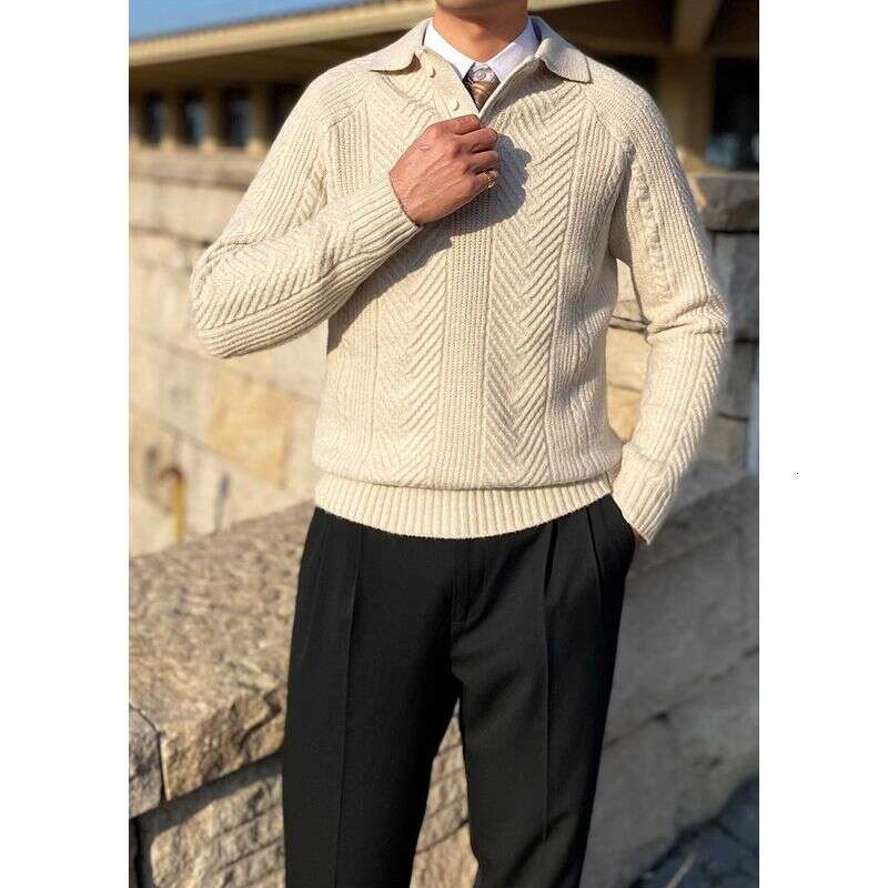 Clothing Shirt Lapel Sweater Men's Light Business Style Warm Large Size