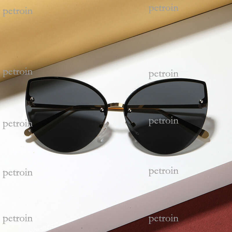 New Metal Half Frame Cat Eye Fashion Ins Sweet Street Style Vacation Modern Sunglasses Trend