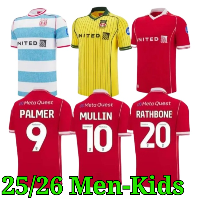 2025 2026 Wrexham soccer jerseys 25 26 Mullin Jay Rodriguez Ollie Palmer Marriott Sam Smith Steven Fletcher Ryan Longman Ollie Rathbone football shirt MEN kid