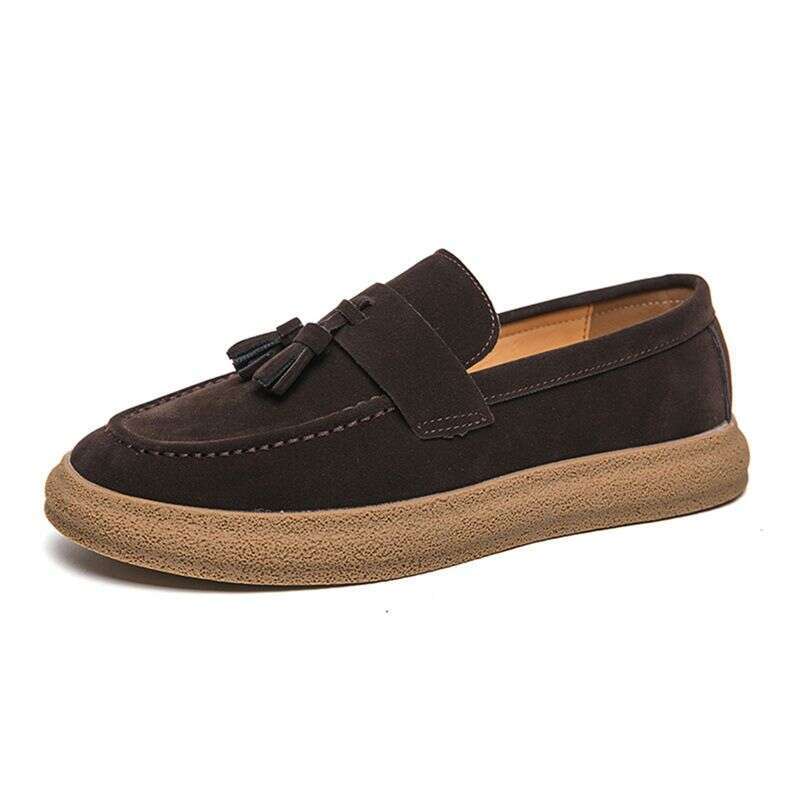 Bean For Men Autumn Tassels, Lazy People With One Foot On Loafers, Versatile Korean Version Frosted Leather Chef's Work