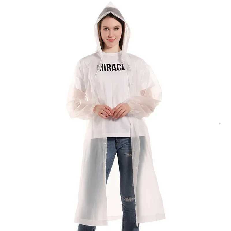 High Quality 1piece 145*68CM EVA Unisex Raincoat Thickened Raincoat Women Waterproof Men Black Camping Waterproof Rainwear Suit Y250814