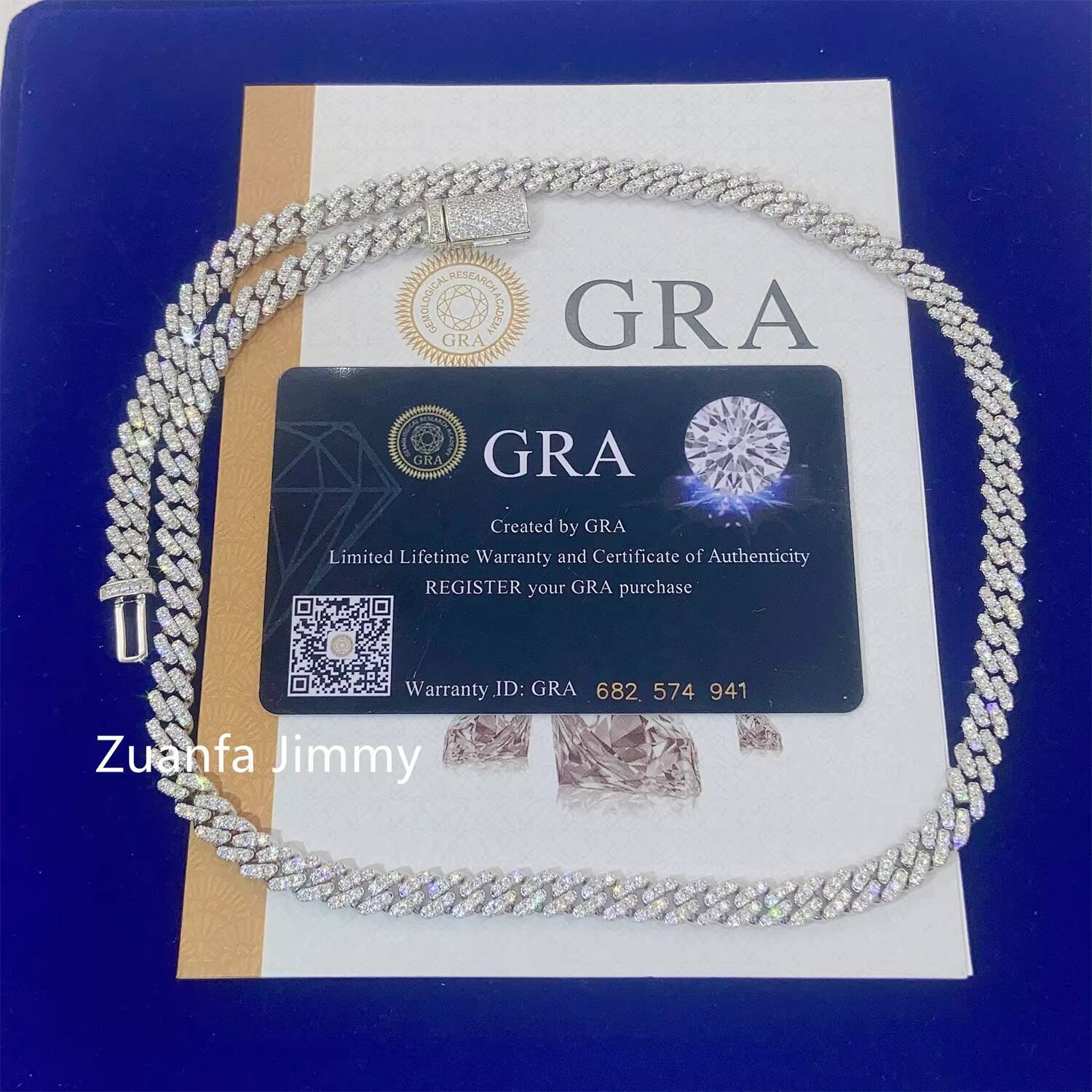 6mm Width One Row Iced Out Man Jewelry GRA Certificates Pass Diamond Tester VVS1 Moissanite Cuban Chain Necklace