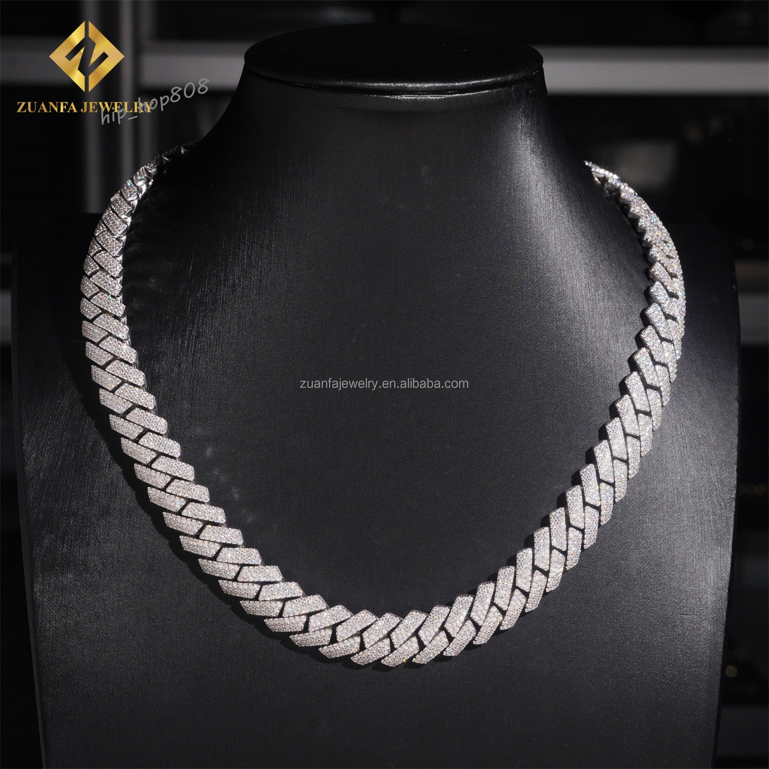 Hot Selling Fire Jewelry Buss Down Big Guy 15mm 3Rows Iced Out Man Hip Hop Jewelry GRA Certificate Moissanite Miami Cuban Link