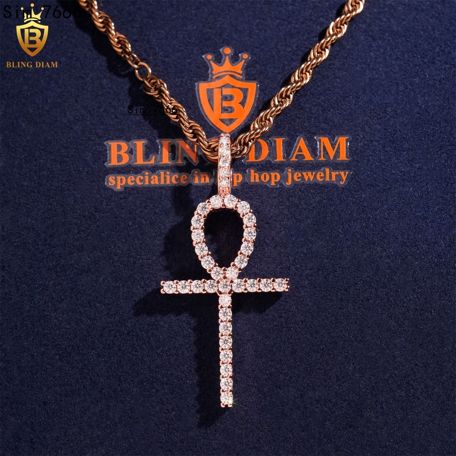 Fine Jewelry 925 Sterling Silver Luxury Diamond VVS Moissanite Custom Cross Pendant