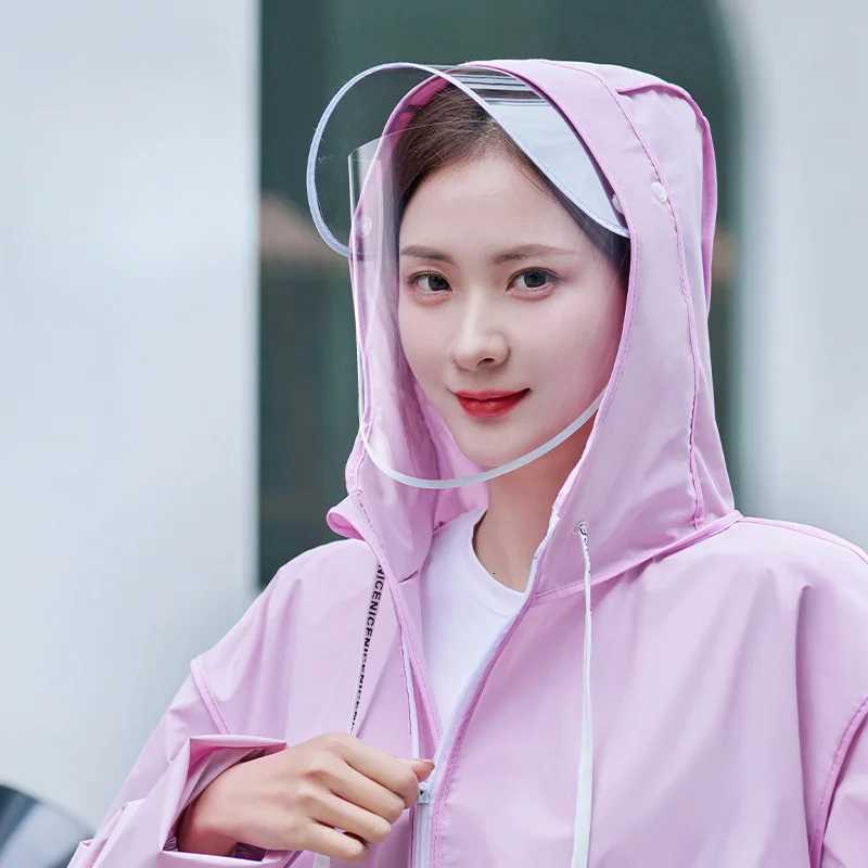 Raincoat Womens Long Full-body Rainproof Electric Battery Car Single Adult Rainproof Poncho Y250814