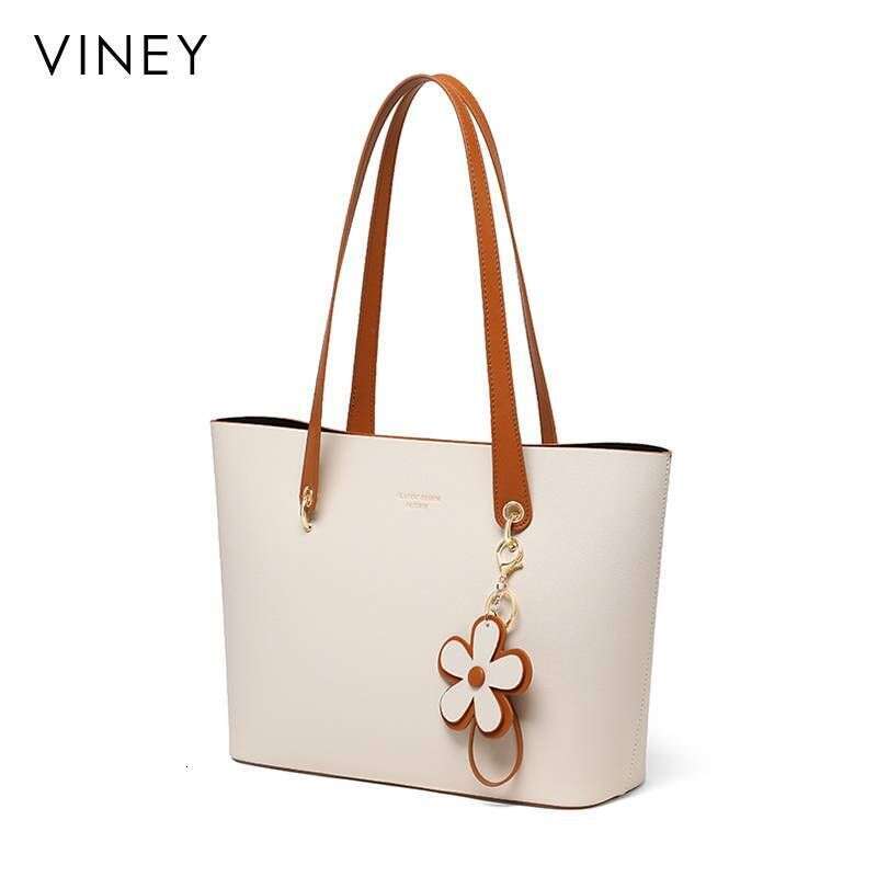 VINEY Summer New Women's Bags Commuter Genuine Leather Tote Bag Large Capacity Handbag