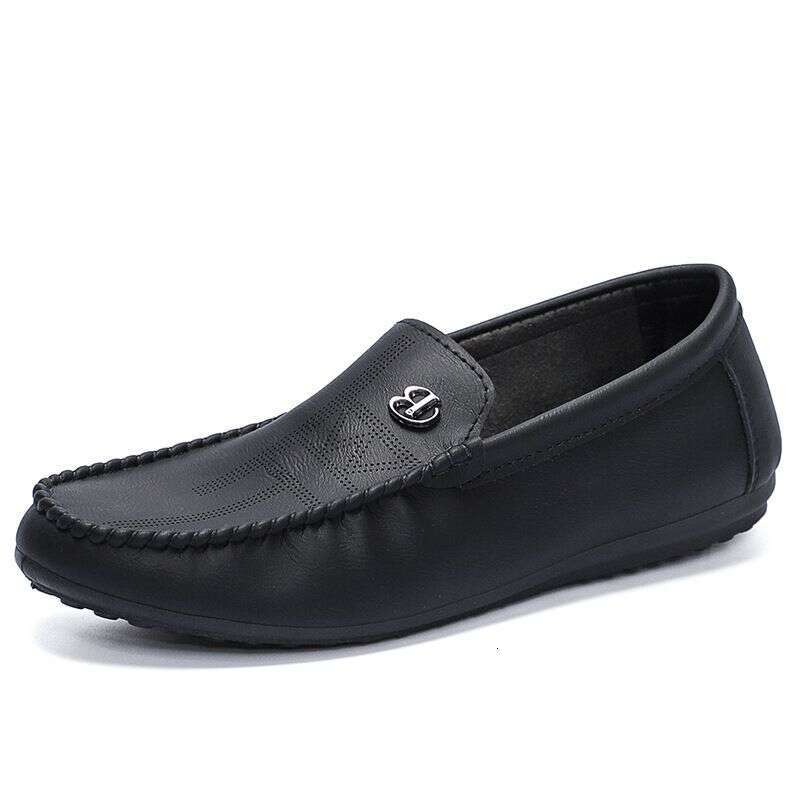 2025 Summer New Bean Men's Casual Business Lazy Leather Fashion Trend Breathable Hollow Out Le Fu Shoes For Men Ad75