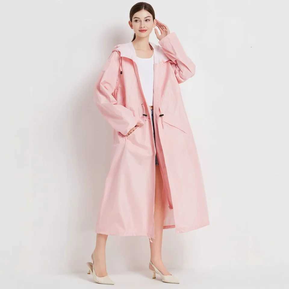 NEW Extended Length Windproof Raincoat Unisex Waterproof Motorcycle Poncho Outdoor Thickened Hooded for Biker Adult Y250814