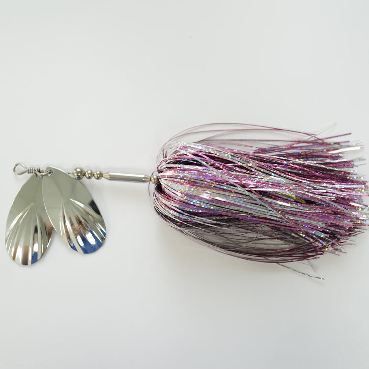 Soft Tinsel Seasky Spinner Bait - Metal Spoon Lure for Pike & Muskie Freshwater Fishing