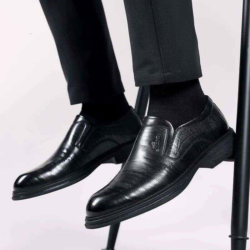 Autumn Classic Comfortable Slip on British Style Male Casual Leather Shoes Men Wedding Dress Loafers Mens Lightweight