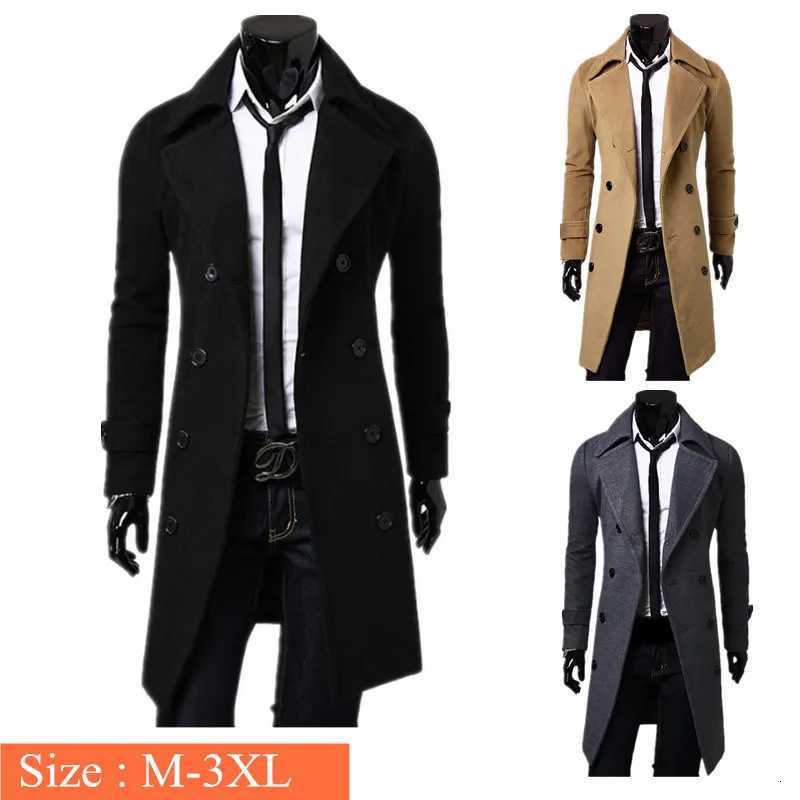 2023 New Fashion Designer Mens Trench Coat Autumn Winter Double-breasted Windproof Slim Trench Coat Men Plus Size W250815