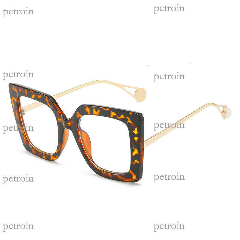 New Large Fashionable Personality Non-Prescription for Women Full Square Two-Tone Frame Blue Light Blocking Glasses Trendy