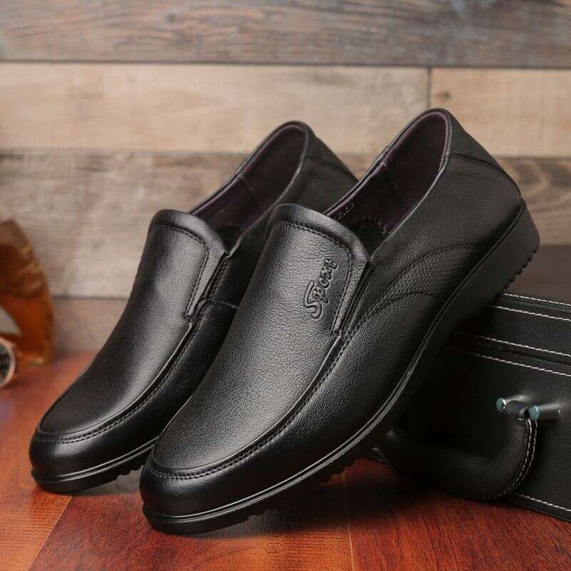 Spring Autumn New Business And Leisure Head Layer Leather Men's Breathable Low Top Comfortable Soft Bottom, Dad's Shoes,