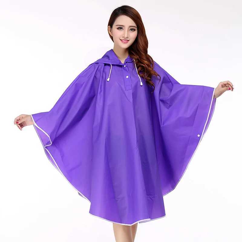 Womens EVA Waterproof Rain Poncho for Motorcycle E-Bike Lightweight Portable Hooded Cloak Outdoor Travel Riding Cape Y250814
