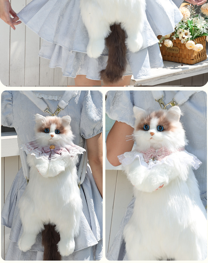 2025 Autumn New Women's Shoulder Bag Couple Bag Cloth Doll Cat Backpack Plush Toy Doll Birthday Gift Autumn New Designer Backpack