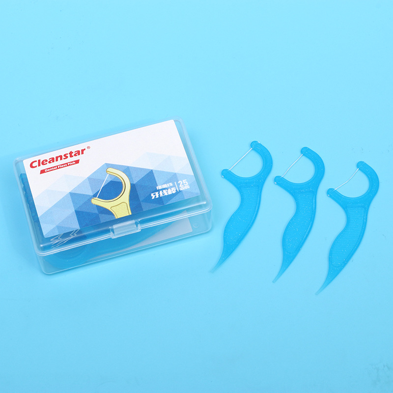 25-piece dental floss box with high-molecular-weight dental floss sticks that do not damage gums, colorful and convenient portable boxed