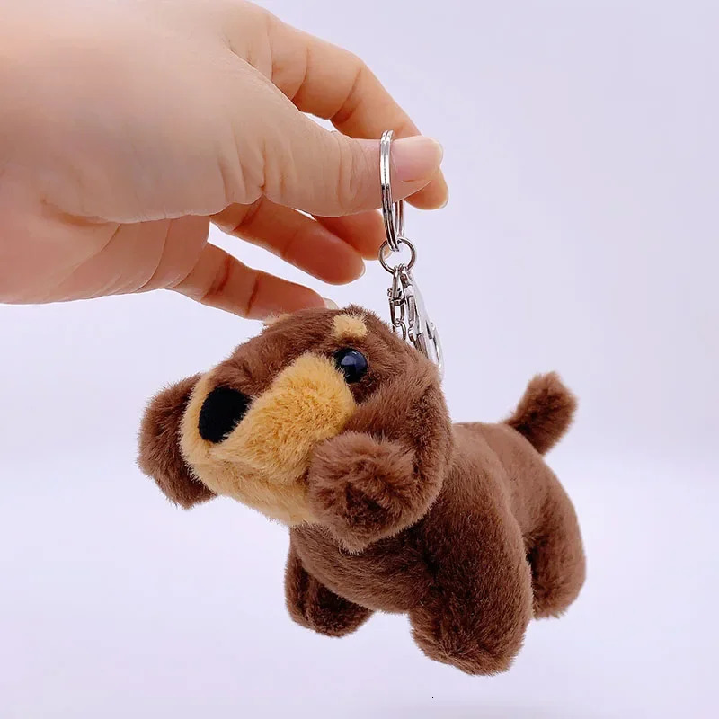15cm Korea Cartoon Dachshund Keychain Plush Doll Bag Pendant Mini Doll Soft Stuffed Dog Backpack Pendant Girl Women Gift 250811