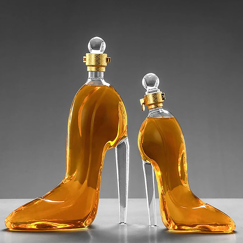 375ml 700ml High-Heels Shoes Shaped Whisky Decanter Glass Crystal Merlot Rum Vodka Wine Bottle Liquor Dispenser Bar Tools 250809