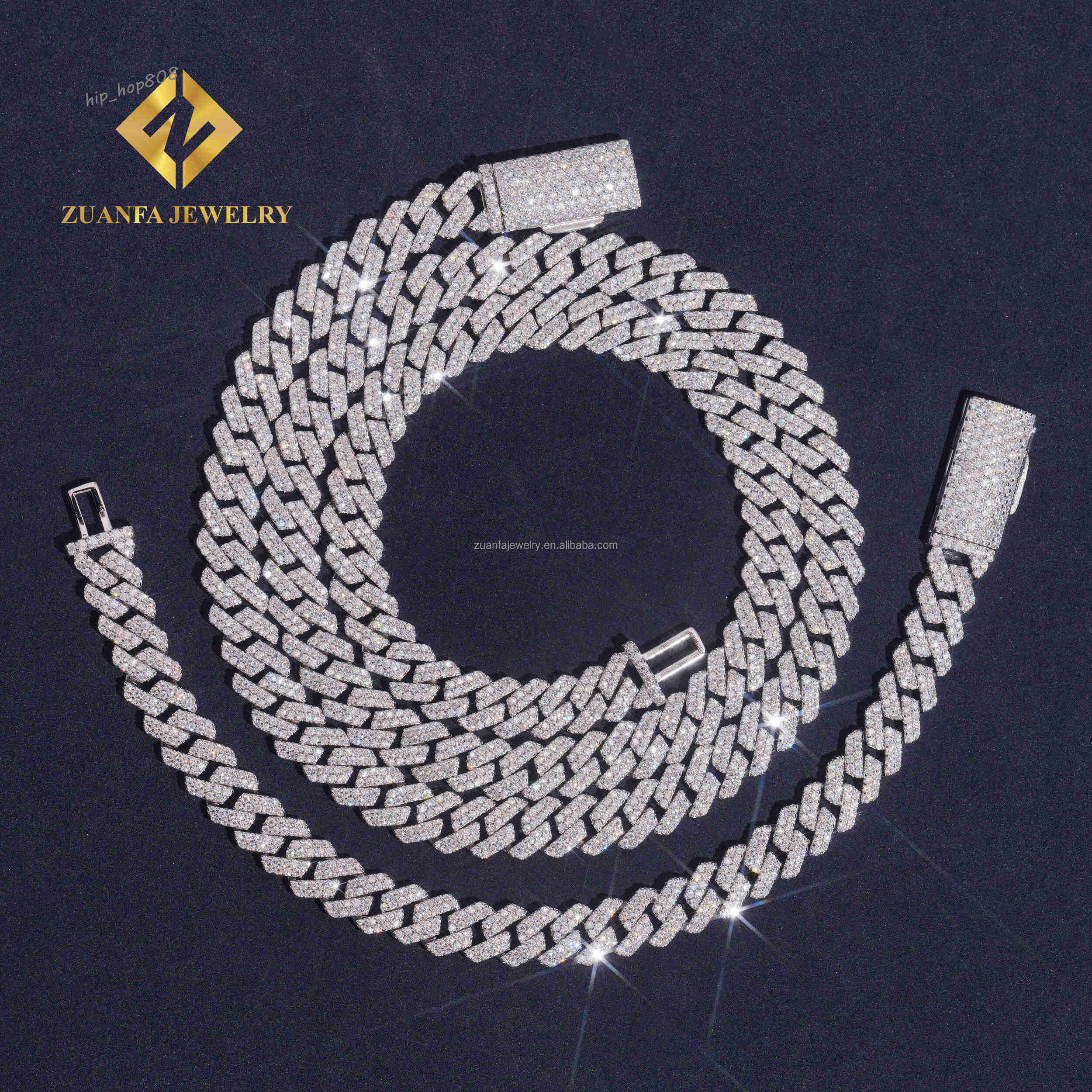 2025 Best Selling Rapper Fashion Jewelry 8mm Two Rows Iced Out Man Hip Hop GRA Certificates Moissanite Cuban Link Chain Bracelet