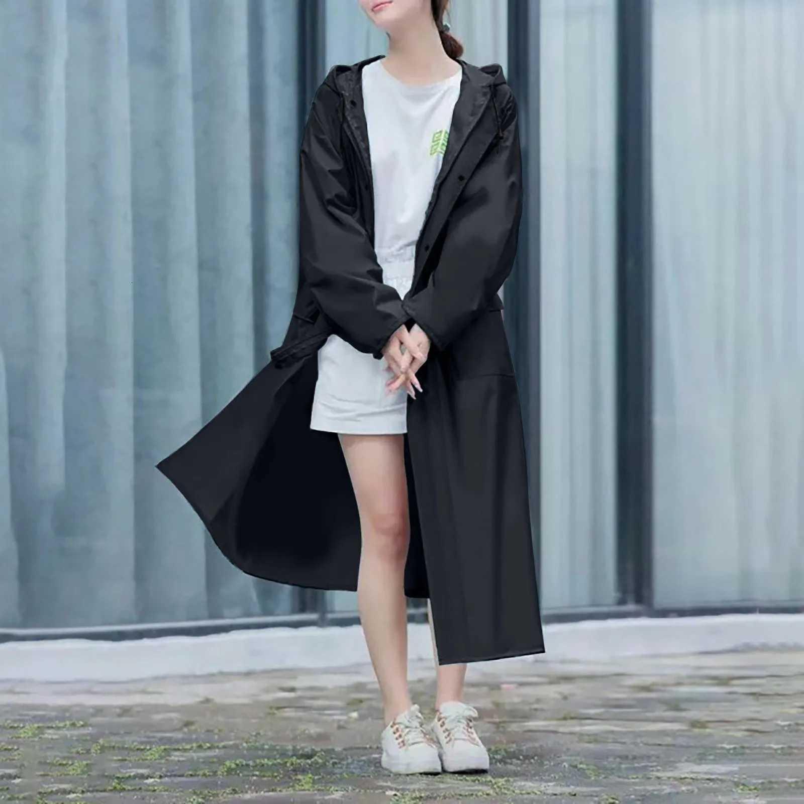 Unisex Waterproof Long Raincoat Waterproof Hooded EVA Rain Men Poncho Outdoor Hiking Rainwear Clothing Men Rain Coat Y250814