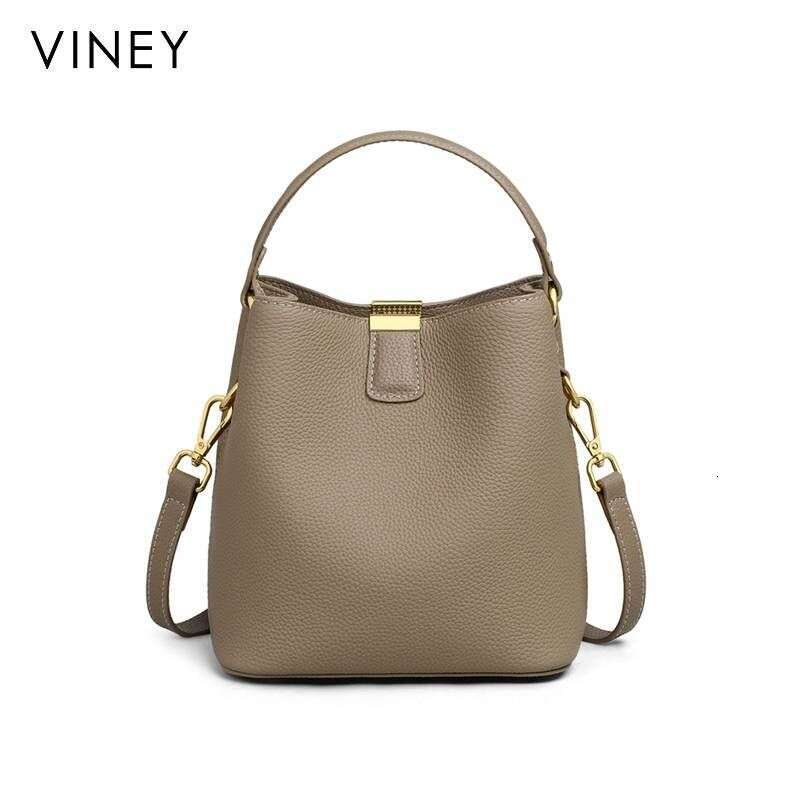 VINEY Bucket 2025 New Summer Messenger Genuine Leather Female High-End Commuter Bag Handbag
