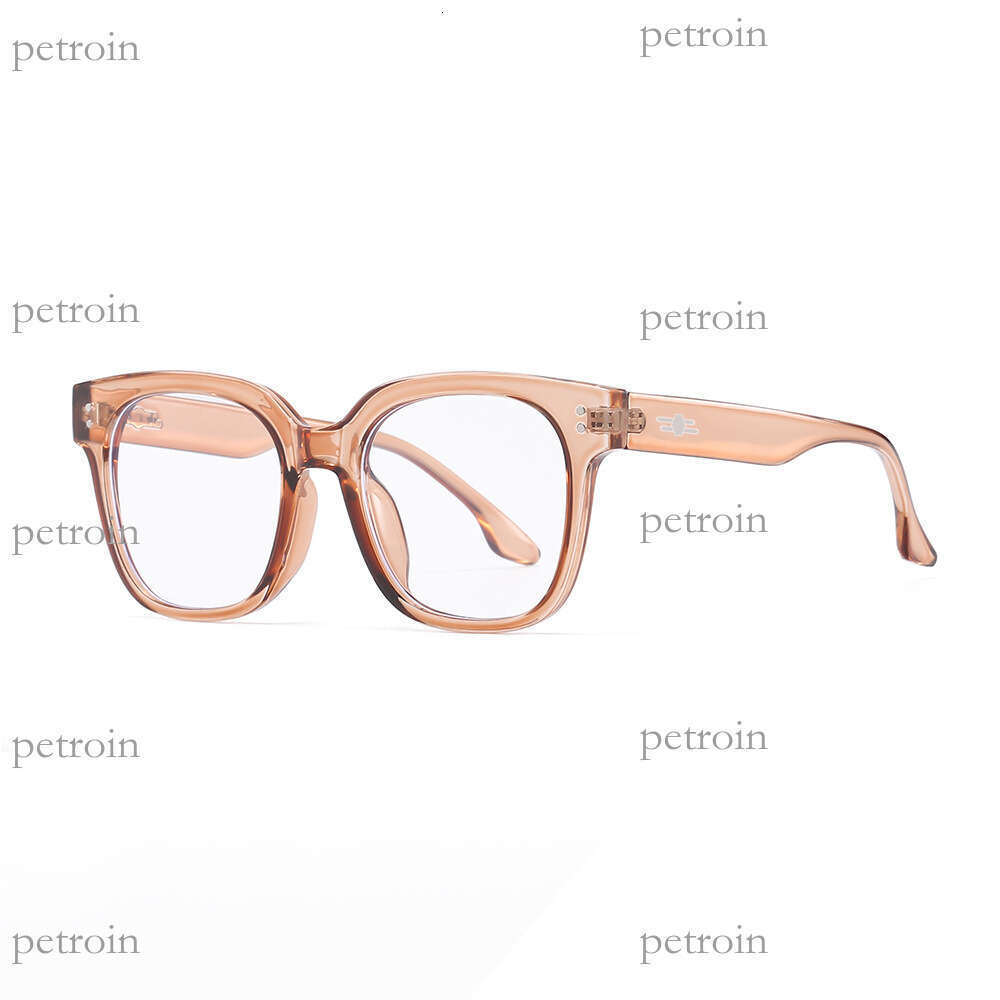 2024 New Anti-Blue Light Computer Internet Celebrity Style Black Frame Plain Face Versatile Men's Non-Prescription Glasses