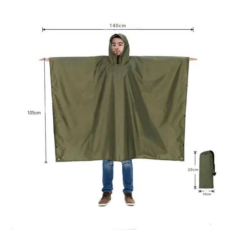 Hooded Rain Poncho Waterproof Portable Outdoor Canopy Lightweight Raincoat Hiking Hooded Coat for Hiking Camping adults Y250814