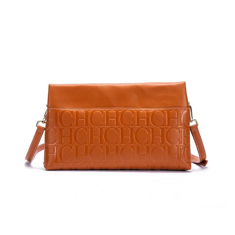 CH Women's Crossbody Pure Colour Letter Print Design High Fashion Ladies Shoulder Bag Daily Commuter Versatile Small Square