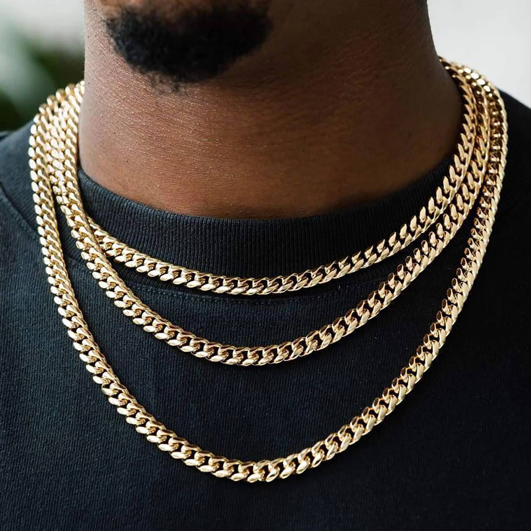 Fine Jewelry Necklaces Custom18k 14k Gold Filled 925 Sterling Silver Hiphop Chain Miani Cuban Link Chain for Men Women