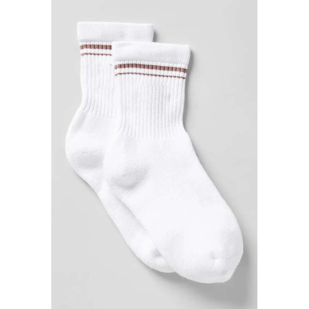 Double Bar Mid-Calf Solid Color Cotton Casual Fashion Street Unisex Trendy Couple Socks