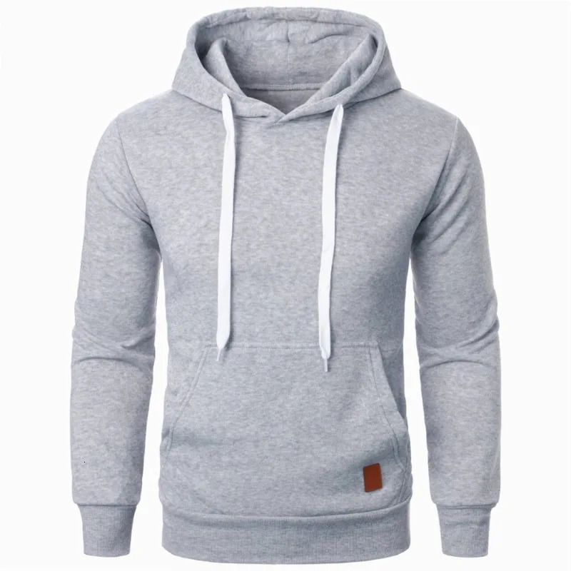 Mens Casual Hooded Collar Drawstring Hoodies Sweatshirts Long Sleeve Shirts Outdoor Streetwear Solid Color Lightweight Pullover 250814