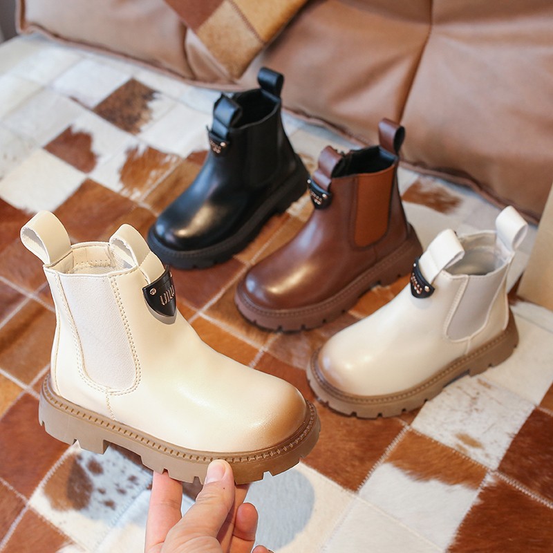 Outdoor New Girls Martin Boots Athletic SpringAutumn Childrens Boots HighTop Fashion Short Boots Single Boots For Middle And Older Girls With Fleece L