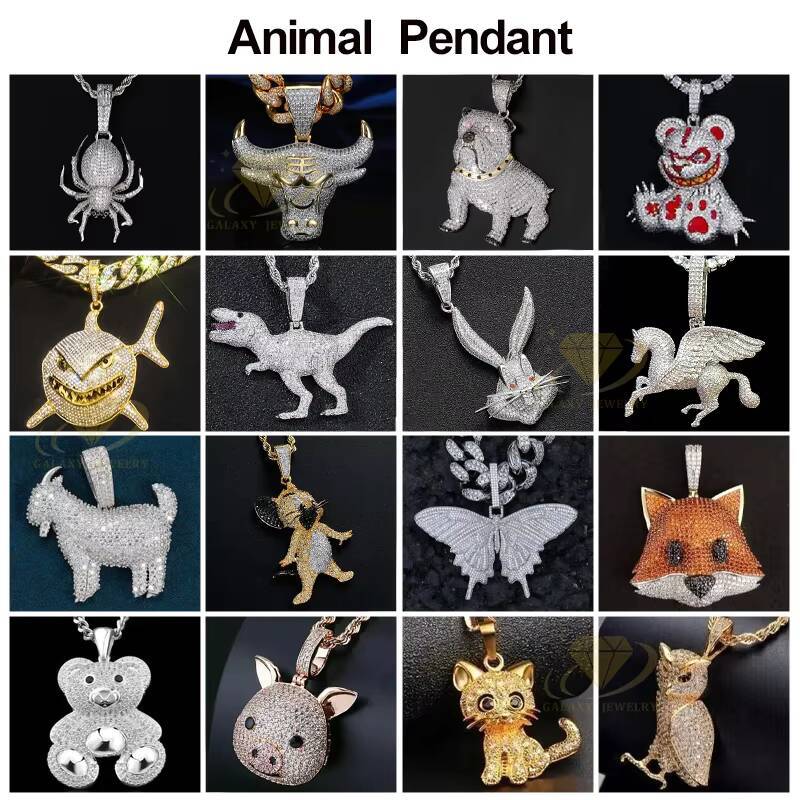 Passes Diamond Tester Bling Jewelry Charm Hip Hop Iced Out 925 Sterling Silver VVS Moissanite Custom Star Diamond Pendant