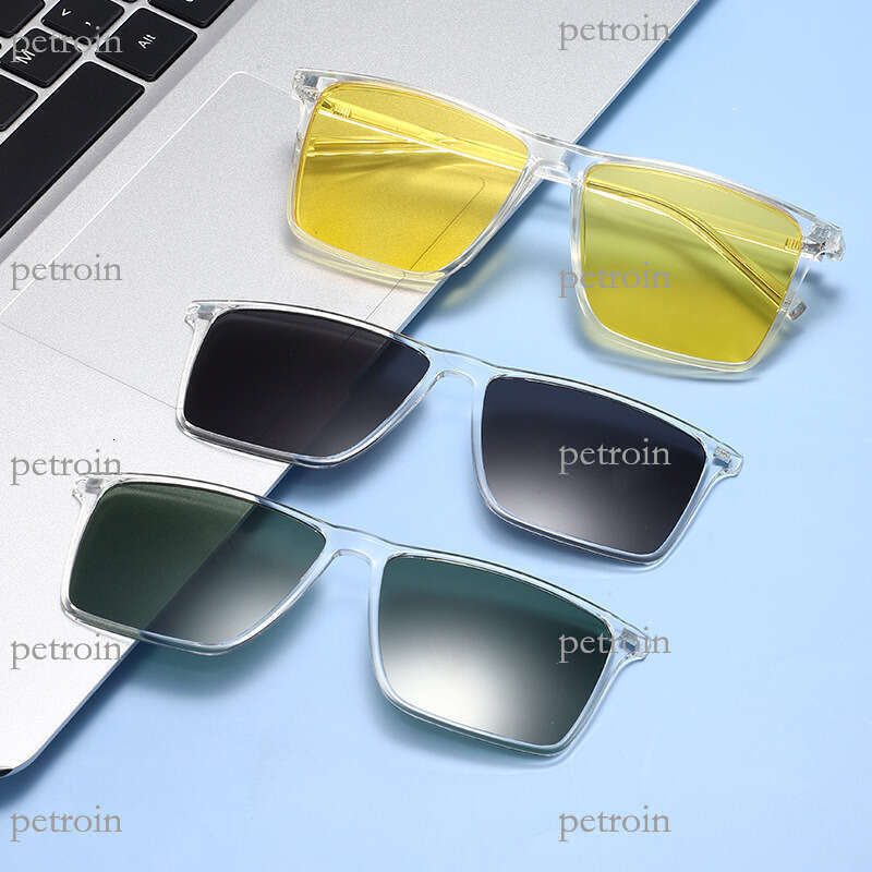 New Magnetic TR90 Set Multi-Color Switchable Unisex Sun Protection Polarized Sunglasses