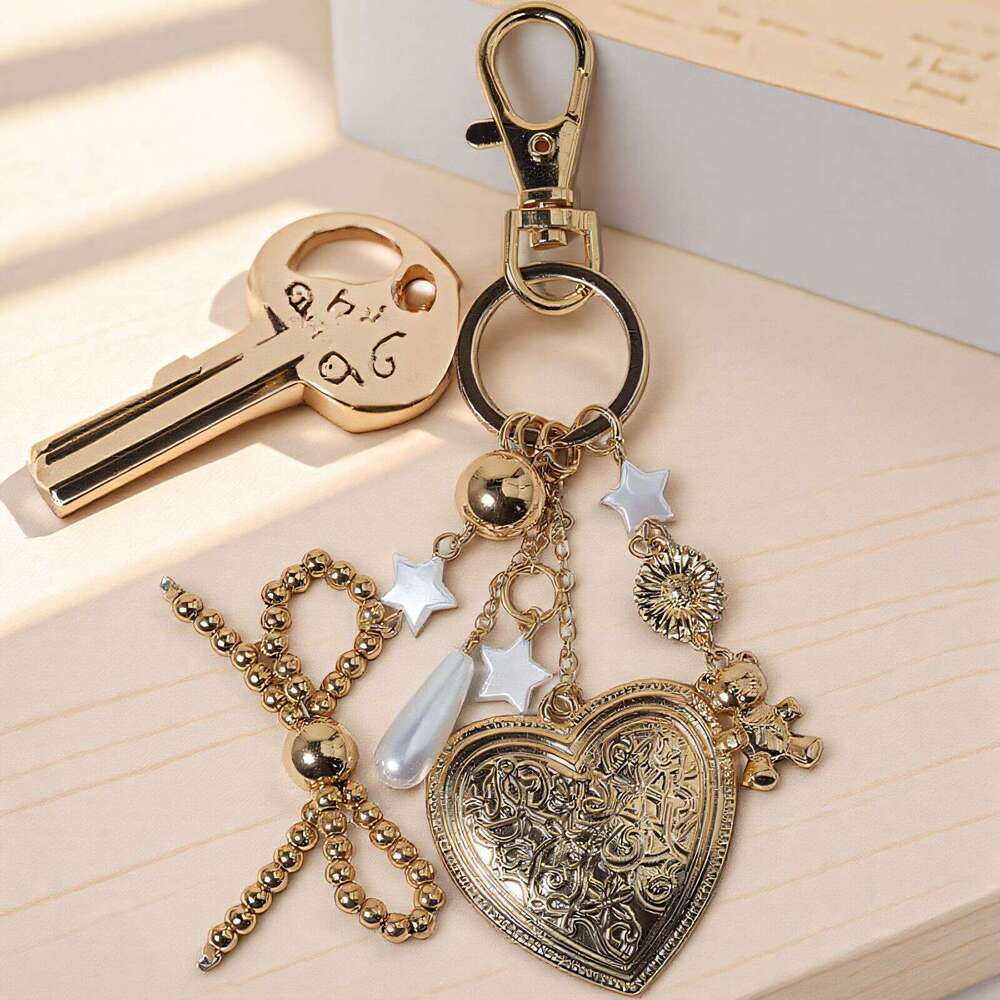 Bohemian Style Ceramic Small Fish Horseshoe Devil's Eye Keychain Backpack Chain Mother's Day Gift