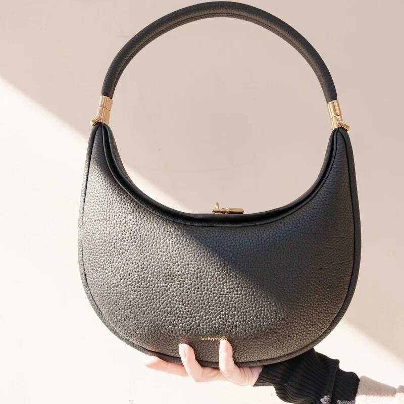 French Elegant Crescent Brand Design High Quality Genuine Leather Shoulder Bag New Fashion Handheld Underarm Bags