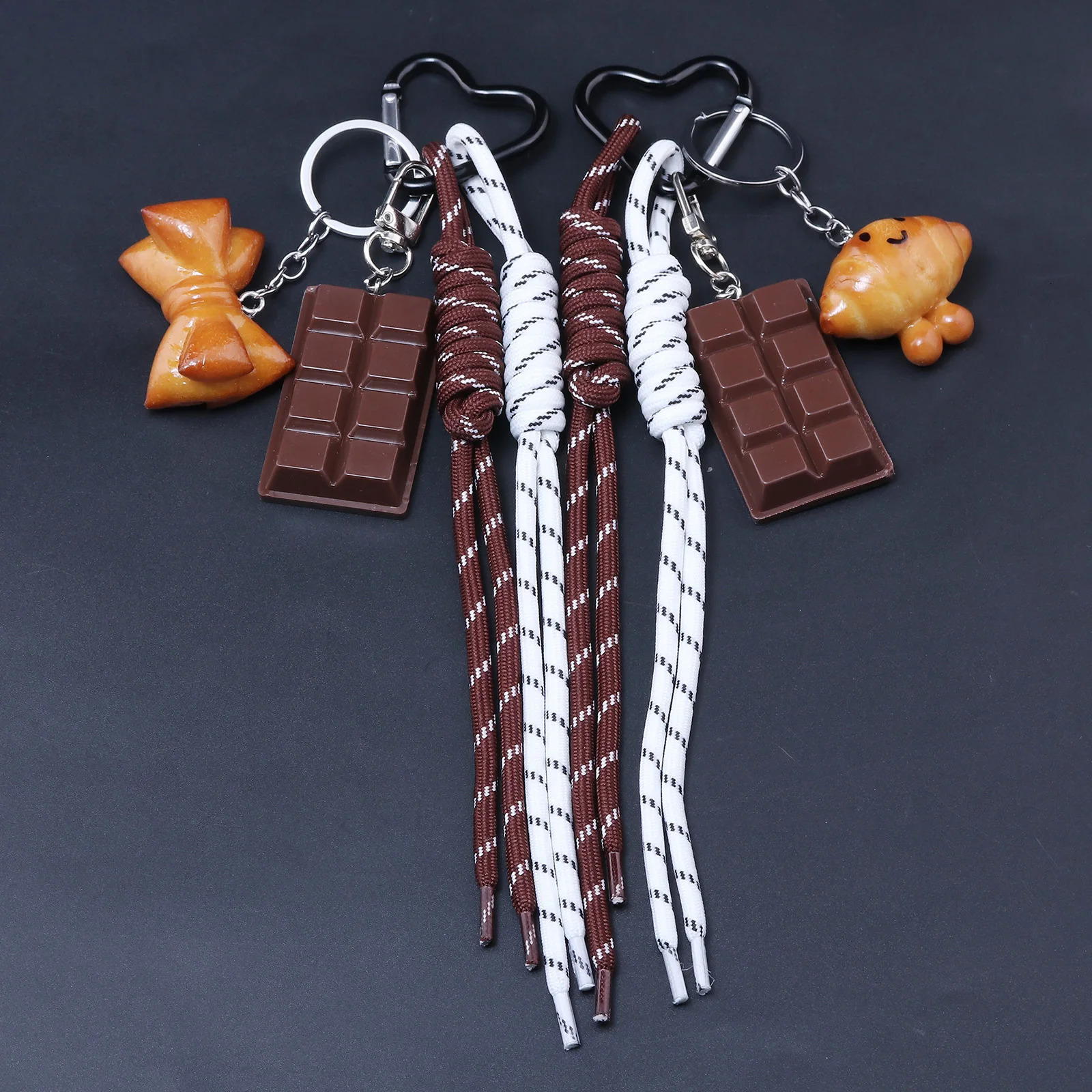 All Seasons Brown Cute Alkaline Bread Korean Version INS Bag Pendant Chocolate Climbing Rope Keychain Decorative Gift 250804