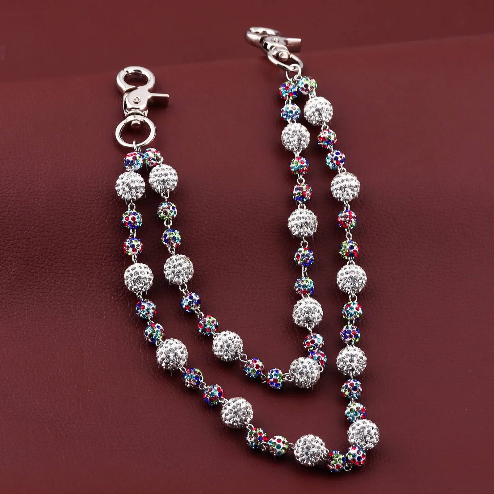1pc Disco Ball Rhinestone Wallet Chain Hip Hop Fashion Jewelry Pendant Cluster Pants Jean Pocket Belt Chain for Men Gifts 250814