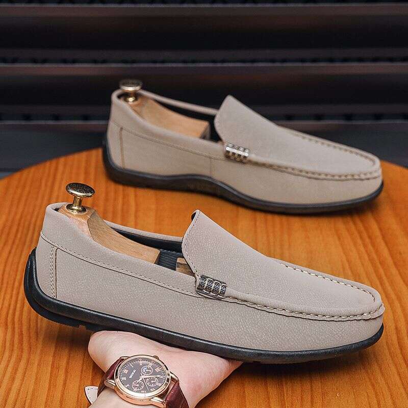 2025 Doudou Autumn New Casual Slip On Lazy People's Leather Live Quality Men's Shoes Ddf1