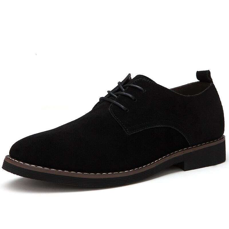 Plus Size Men's Genuine Business Casual Shoes Pure British Style Suede Leather Middle-aged And Elderly