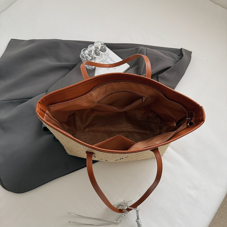 New Women's Beach Bag Free Shipping Designer Fashion Letter Shoulder Bag Handbag Large Capacity Luxury Leisure Vacation Handmade Woven Bag