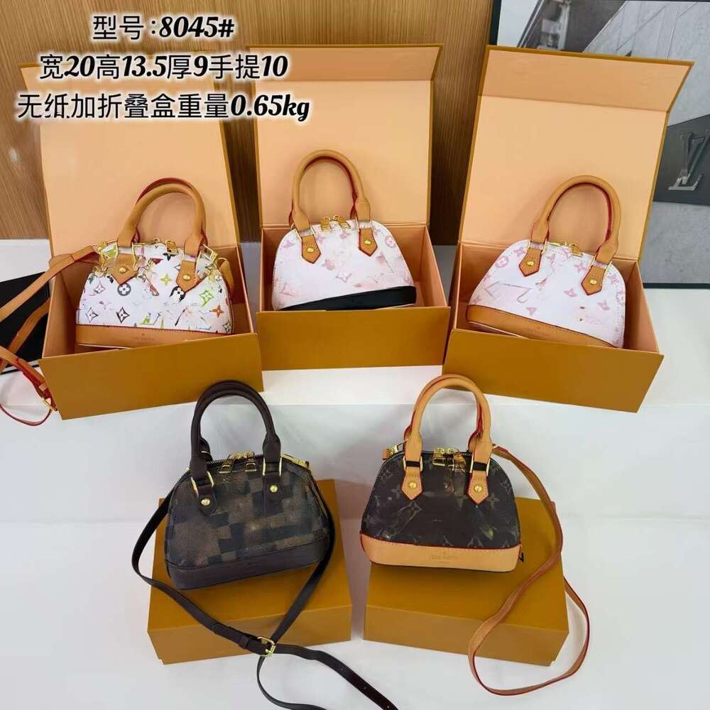 2025 New Shell For Women, Single Shoulder Crossbody Bag, Handbag, Fashion Old Flower Korean Version French Style Women's Bag D55